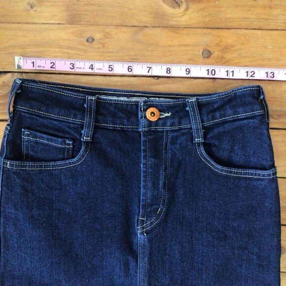 PARASUCO jeans denim long skirt western country dancing pockets splited  size 2 - Picture 8 of 11